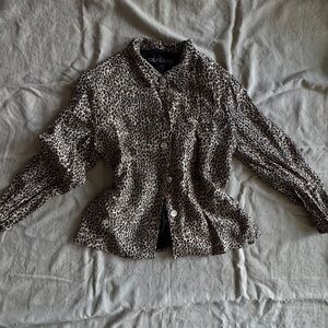 Vintage Silkland pure silk leopard blouse